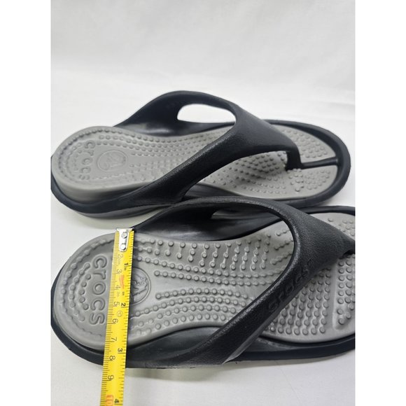 Crocs Womens Athens Sandal Size 6 Black/Gray Thong Flip Flop Slide Shoes Unisex - Picture 6 of 8